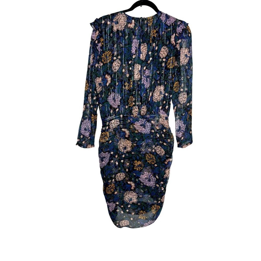 Veronica Beard Peppa Sheer Romantic Floral Silk Mini Blouse Dress Women's size 8 - Picture 4 of 12